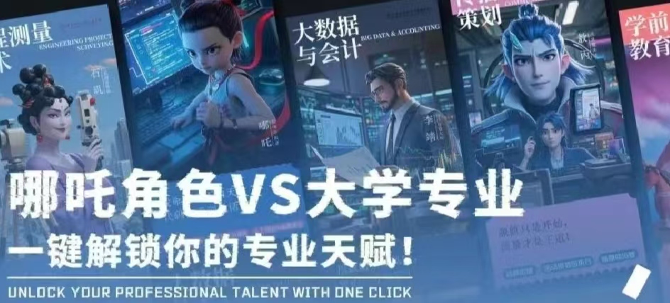 哪吒角色VS大學專業(yè)，一鍵解鎖你的專業(yè)天賦！